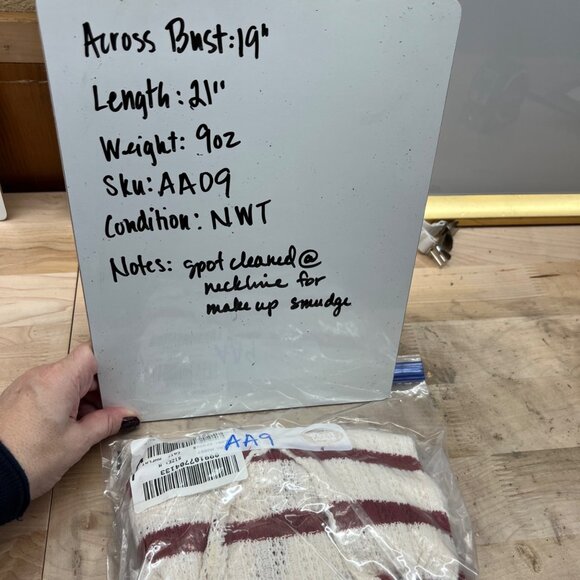 Madewell Bali Crochet Polo Red White Striped Short Sleeve Top Size Medium NWT - Picture 11 of 11